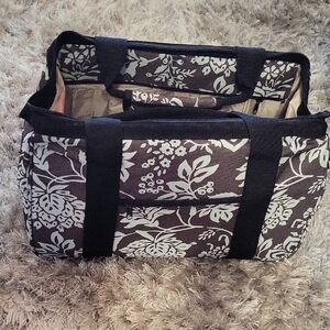 Vivid Allon Brown and White Floral Tote